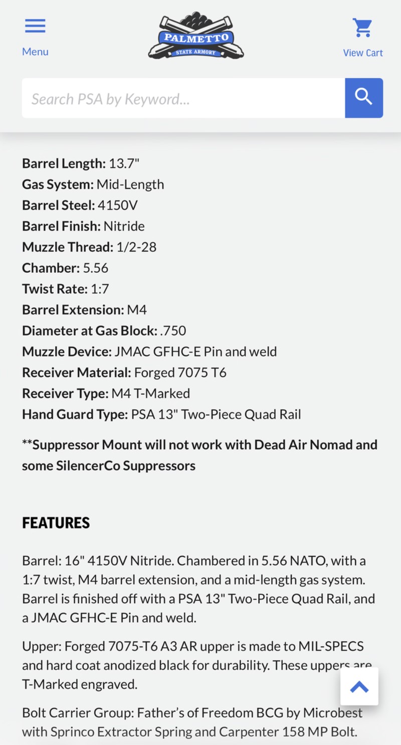 PSA SABRE UPPER 556/223 - Image 5 of 5