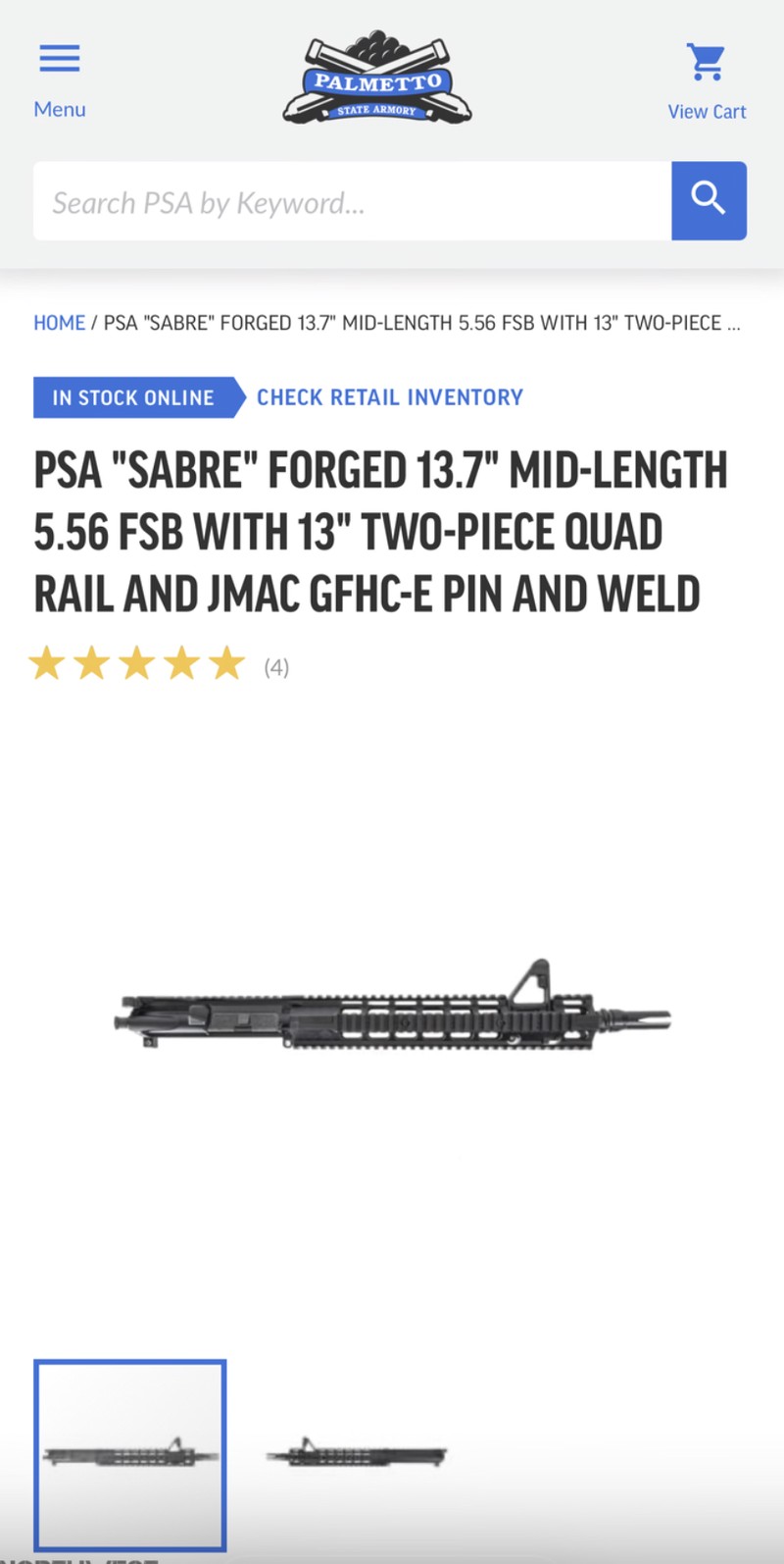 PSA SABRE UPPER 556/223 - Image 4 of 5